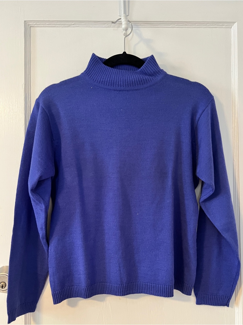 VINTAGE 90’s Pendleton Mock Neck Sweater Royal Purple Blue Size Large Wool Blend